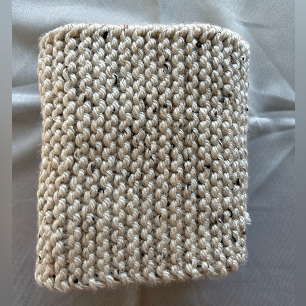 Hand knit infinity scarf 54”